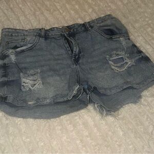 Distressed Denim Women Shorts